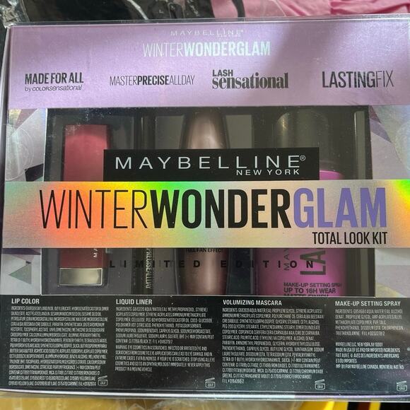 Maybelline Winter Wonder Glam Total Look Kit Limited Edition 4 Pc Set NEW - Picture 2 of 5